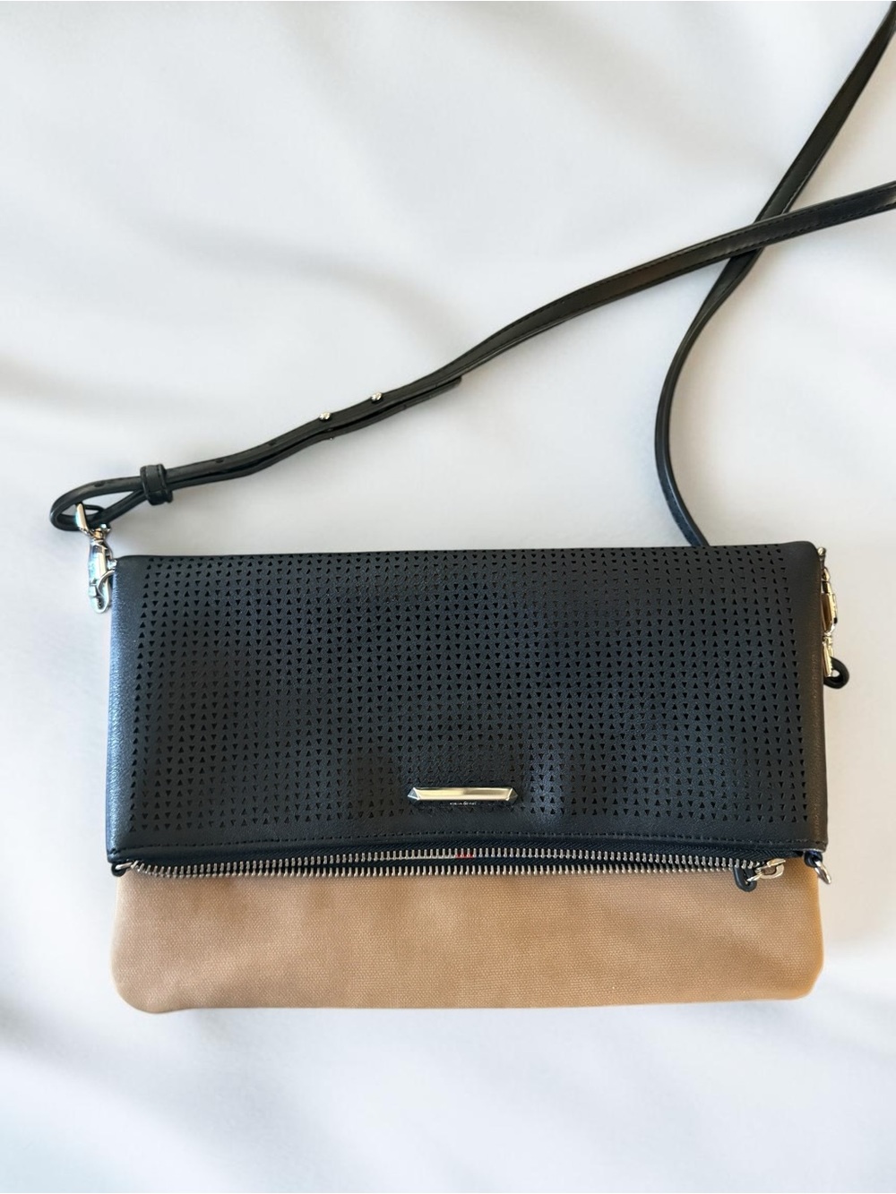 Stella & Dot Black and Tan Women’s Crossbody Clutch